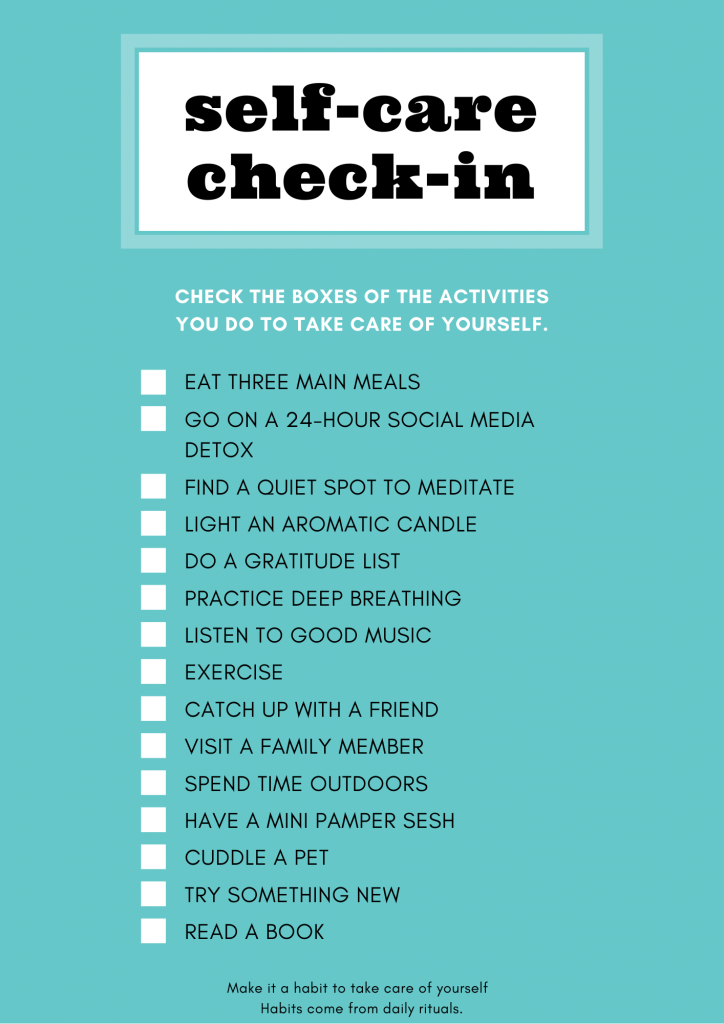 Your self care checklist - tappON